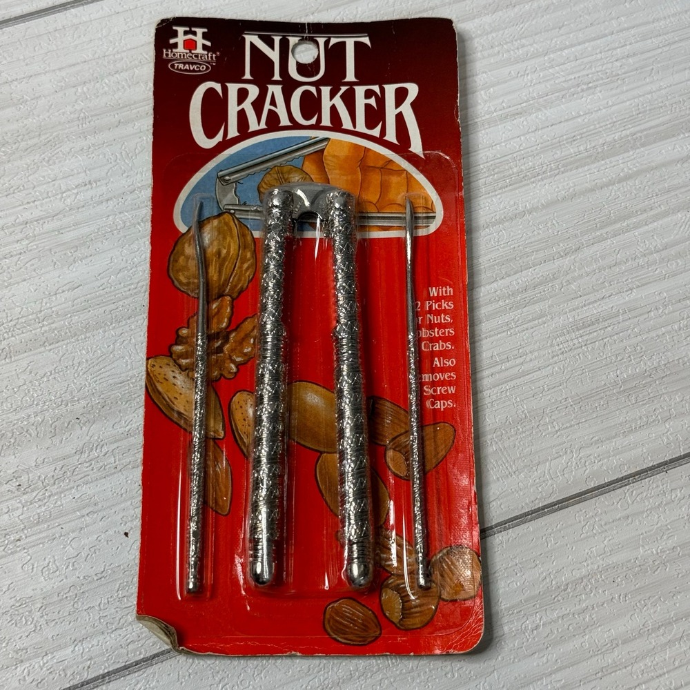 Homecraft Travco Nut Cracker Set with 2 Picks for Nuts Lobsters Crabs Screw Caps